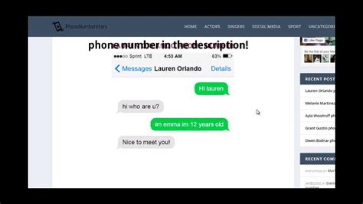 Lauren Orlando Phone Number, WhatsApp Number Contact Mobile